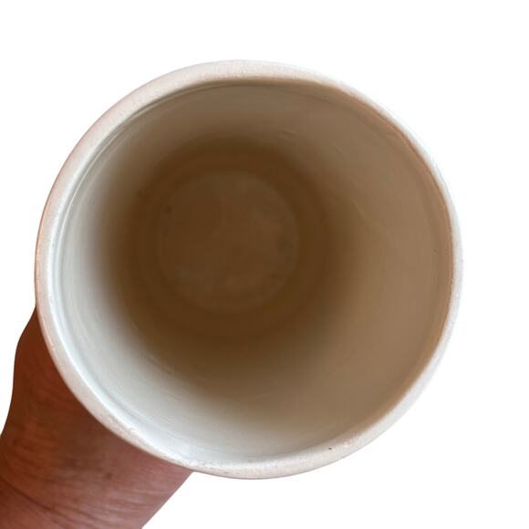 Vintage porcelain cylinder vase cobalt blue floral gold highlights hobbyist - Picture 7 of 10